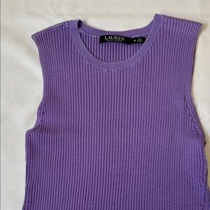 Lauren Ralph Lauren Lavender Ribbed Tank Top M